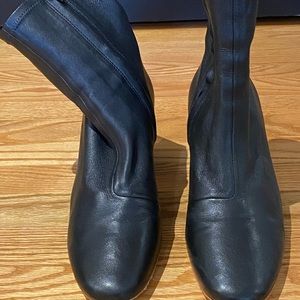 Loeffler Randall Elise leather ankle boot, size 10, black